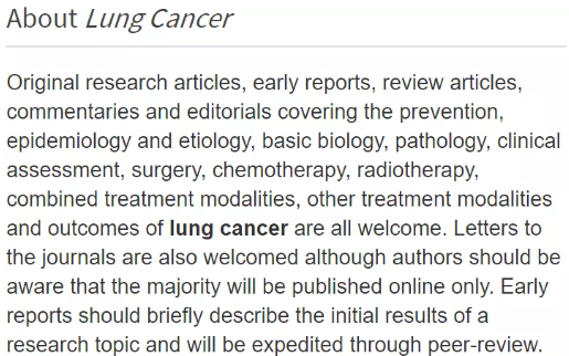 Lung Cancer好发表吗