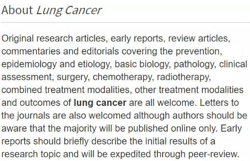 Lung Cancer好发表吗